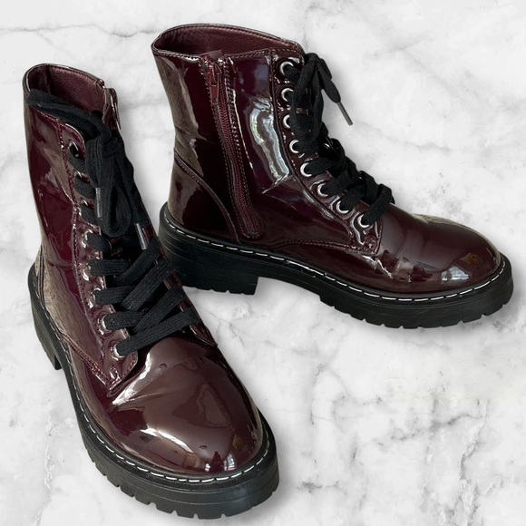 True Craft Patent Combat Boots Size 8 - Picture 3 of 10